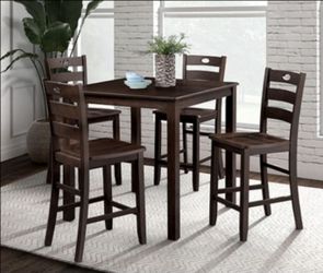Brand New Espresso 5pc Counter Height Dining Table Set