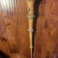 Vtg Bamboo Folk Tibetan Temple Prayer Horn Dung Hen 17–34.5” Extendable