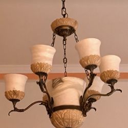 Vintage 1970s Chandelier – Elegant Art Deco Style 