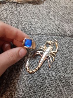 Blue ring with engravings