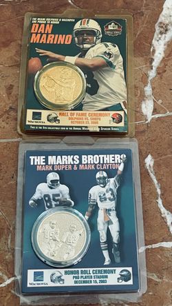 Dolphins  Medallions  $55.00 BOTH, CASH TEXT FOR PRICES.