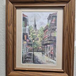 framed art print New Orleans street scene