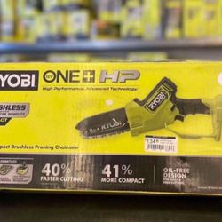 RYOBI ONE+ HP 18V Brushless 6 in. Battery Compact Pruning Mini Chainsaw (Tool Only) P25013BTL