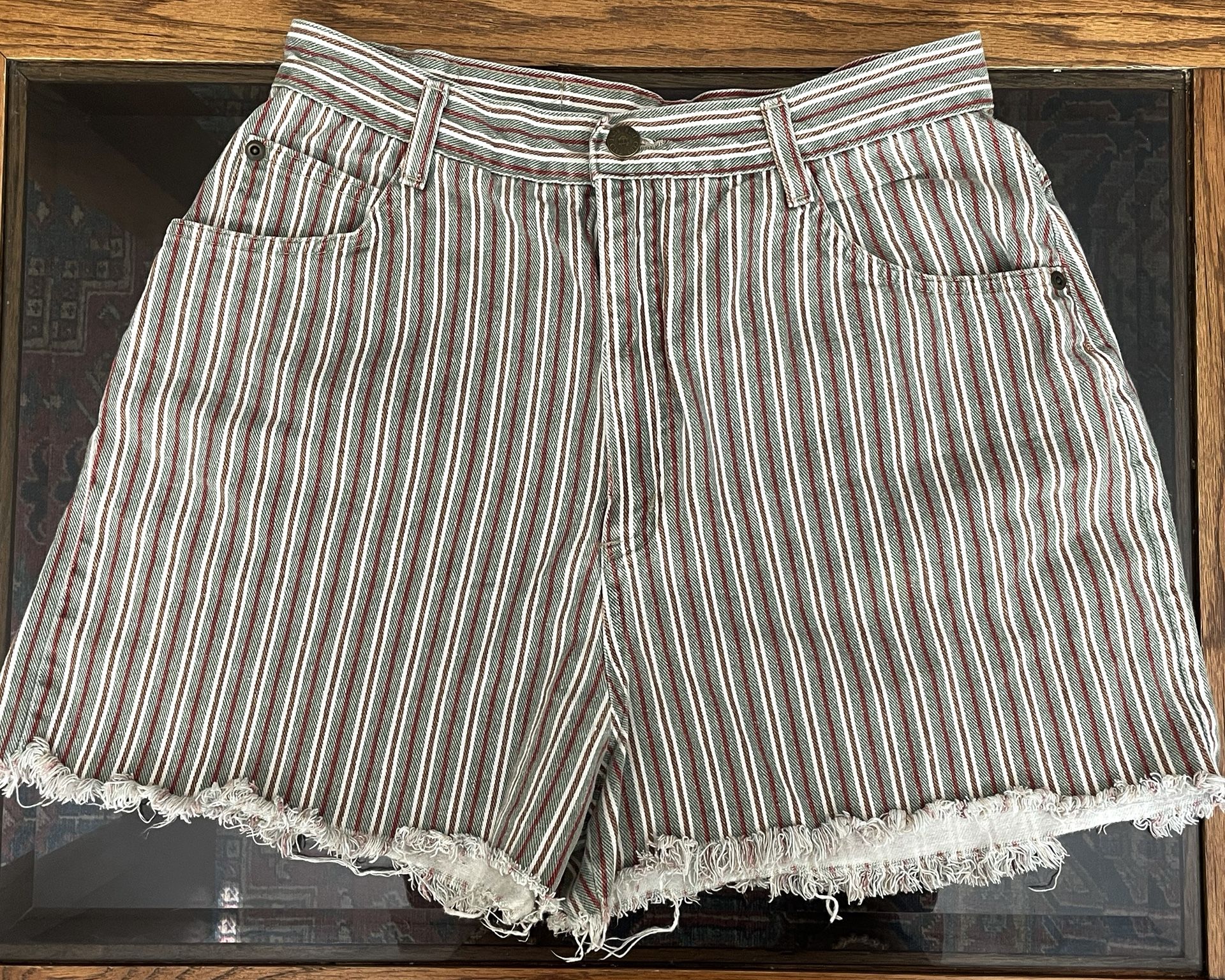 Vintage Striped Cutoff Shorts