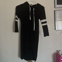 Black Hoodie Midi Dress