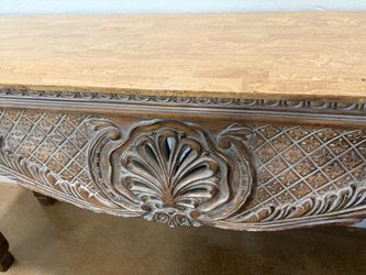 Console carved wooden table