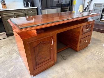Premier Handcrafted Redwood Executive Desk  64”