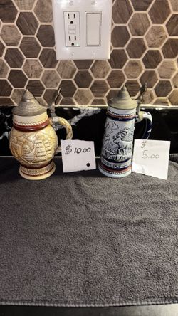 Avon  Beer. Stein Mugs 1976, 1977 Big  $10 , Small. Five Bucks.  Both For $12.