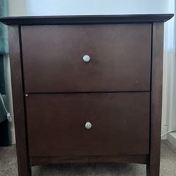 Two Matching Wood Nightstands