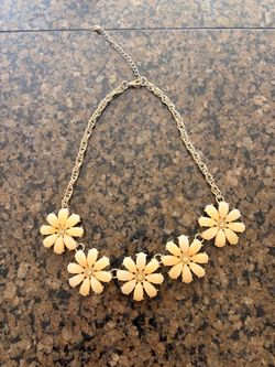 Floral Statement Necklace Gold Chain