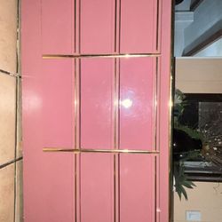 Laminate Pink and gold vintage dresser & nightstand set