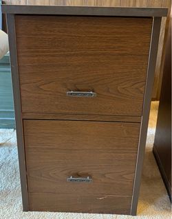 2-Drawer Home Office Vertical File Cabinet – Walnut Finish