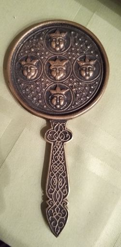 Vintage, very old mirror bronze mma