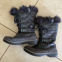 SOREL Winter Black Boots 7.5 Snow Rain Waterproof 