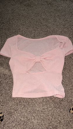 pink top with cut out