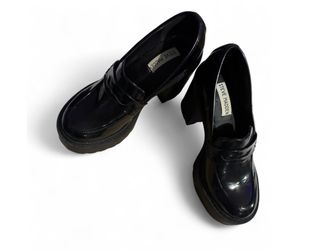 Steve Madden Black Patent Chunky Loafers