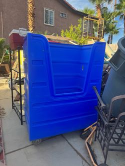Industrial™ Hopper Front Plastic Bulk Truck, 43 Cu. Ft., Blue