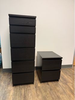 IKEA Malm Dresser and Night Stand