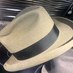 fedora‘s, elegant, classic shapes, vintage looks. Fashion for today’s man. Will fit 7 up to 7 1/2. Some very slight imperfections, ask,  $98 each 