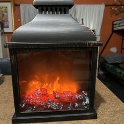 mini indoor outdoor flame fireplace lantern LED 
