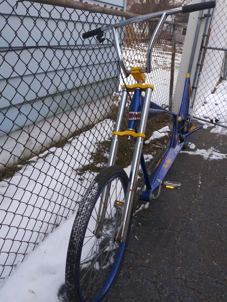 Custom blue angel bike 8 ft long 5 ft chain long and strong 300 O.B.O