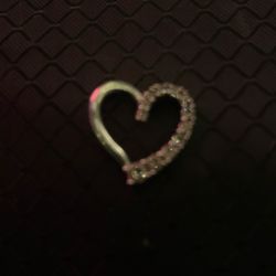 Silver Heart With Diamonds