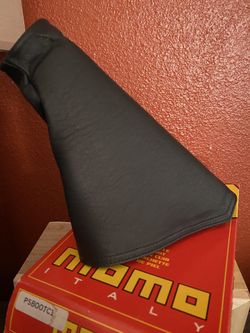 Real Momo leather e-brake boot cover black (two styles)