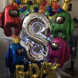 Amoung Us HBD balloon stax