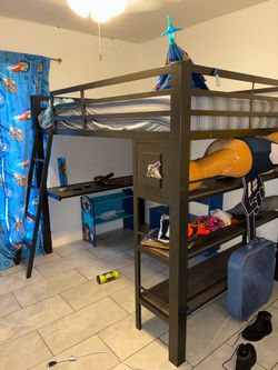Bunk bed with desk