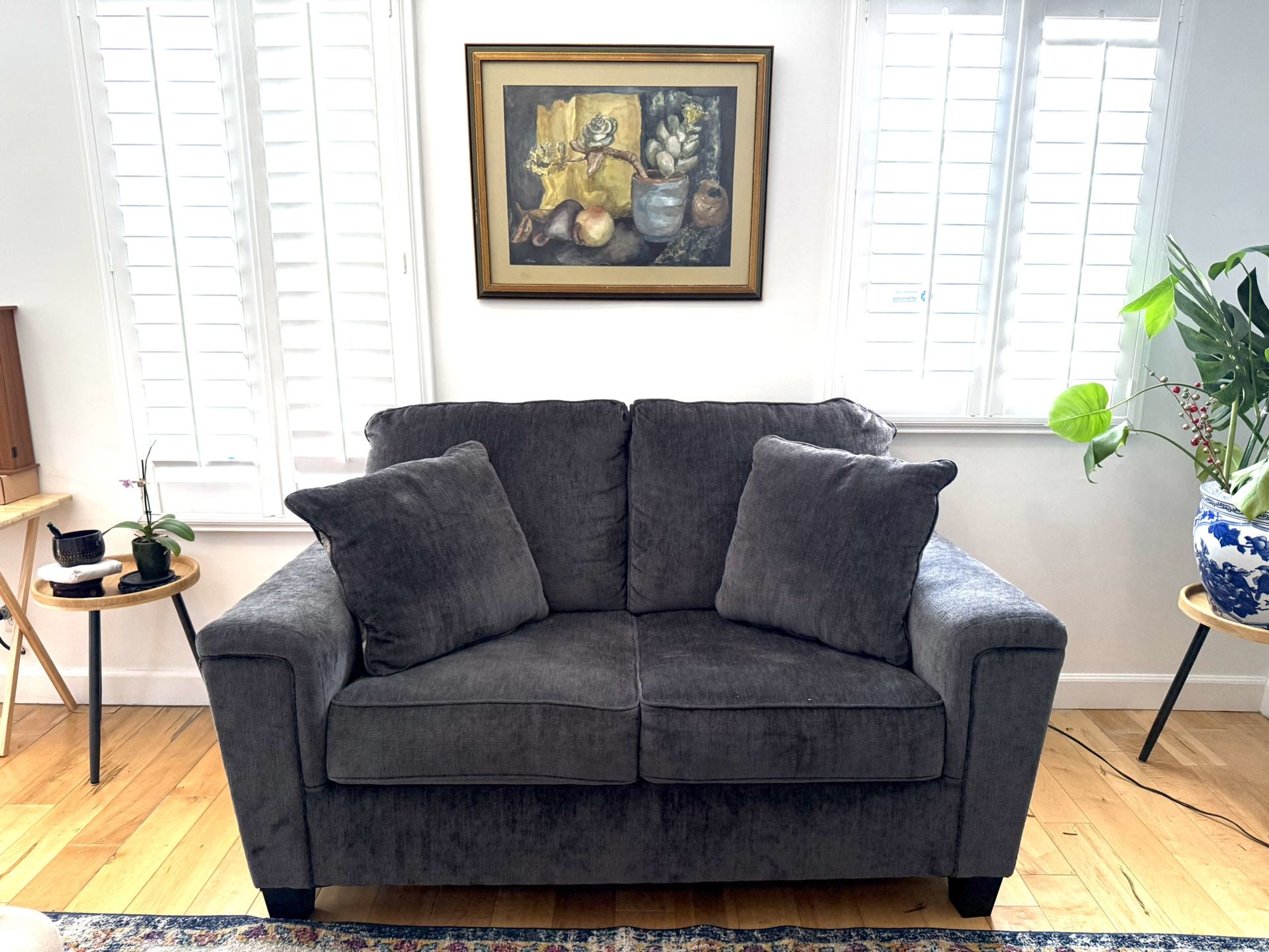Blue / Grey Loveseat Sofa / Couch