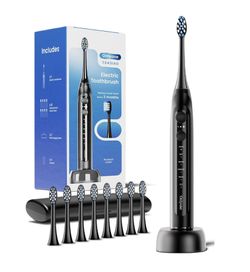Onlyone Electric Toothbrush for Adults, Rechargeable Electric Toothbrush (Black) with 8 Brush Heads