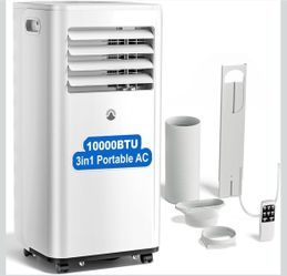 Portable Air Conditioners, 10,000 BTU Portable AC Unit for Room up to 450 Sq. Ft, 3 in 1 Small AC Unit with 24H Timer Smart Sleep Mode, Smart Stand up
