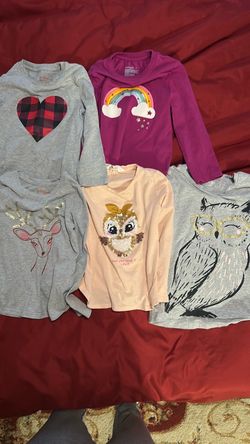 Girls Long Sleeve Graphic Shirts Bundle of 4