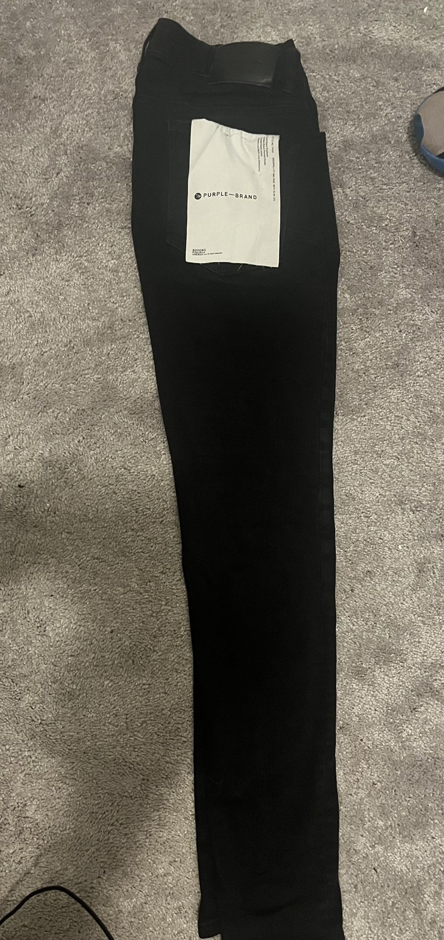 purple designer jeans