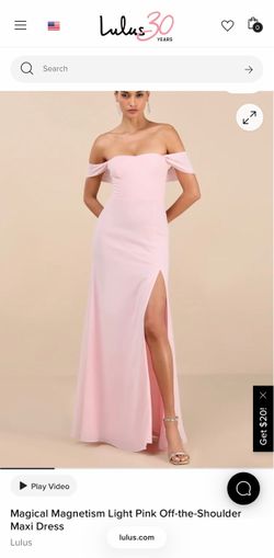 Lulus Light Pink Off-the-Shoulder Maxi Dress