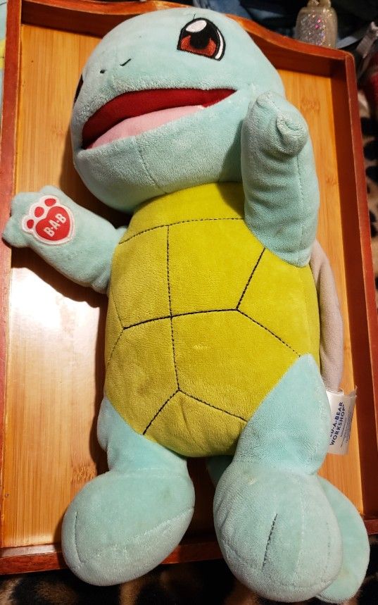 Build A Bear Pokémon Squirtle Plush Green Turtle BAB BABW 14" Sound