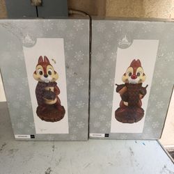 Disney Dale Chipmunk  And Chip Scarf Medium 11" Nutcracker Christmas Figurines