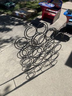 Decorative Metal Wine Rack – Freestanding Floor Bottle Holder