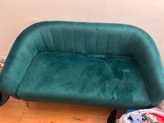 Green velvet couch