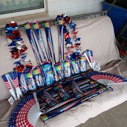 LOT'S OF RED, WHITE AND BLUE NOVELTIES FOR SALE.  PLEASE CHECK OUT ALL MY OFFERS. 