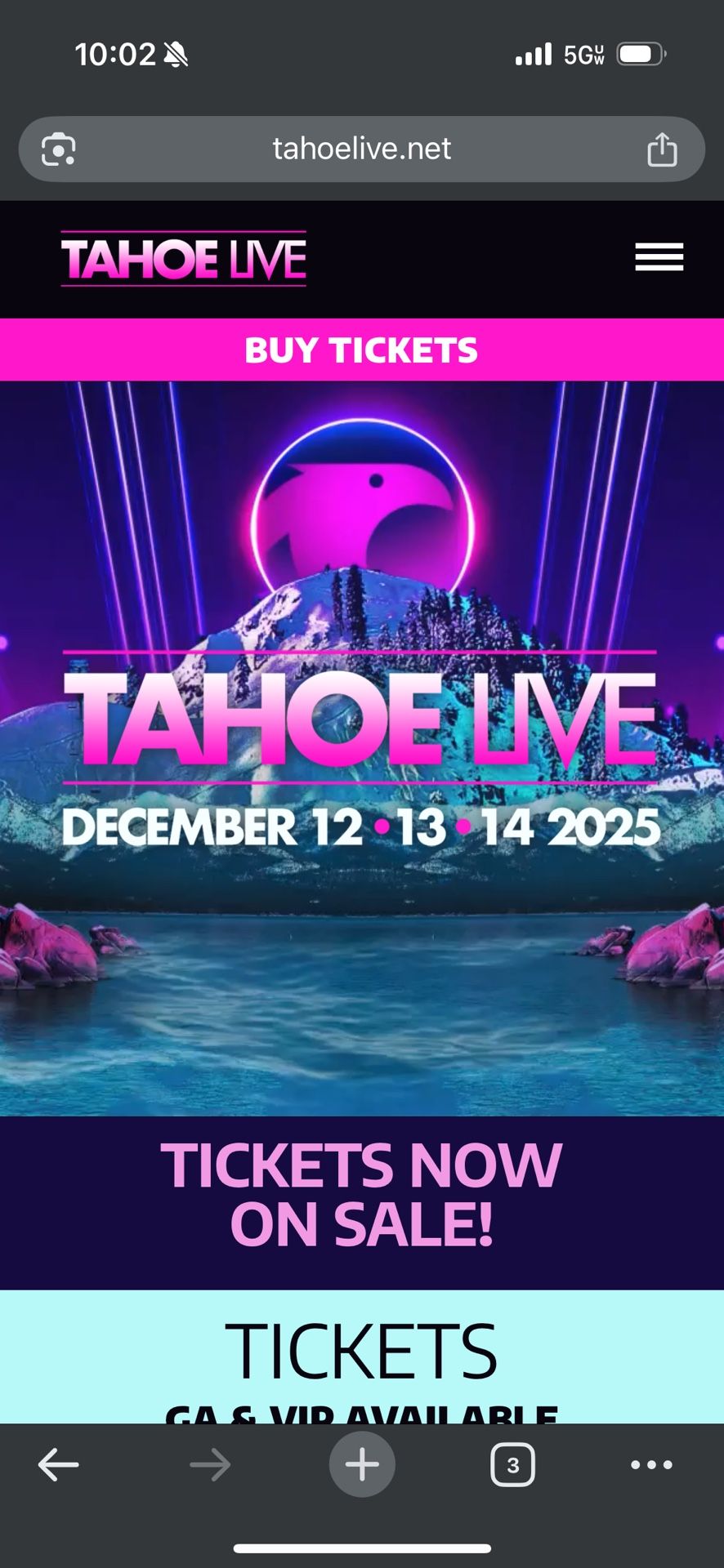 Tahoe Live GA tickets
