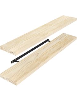 Floating wood shelves for wall