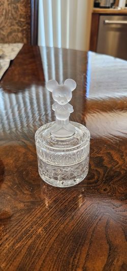 Disney 1985 Mickey Mouse Lead Crystal Trinket Box Hofbaur West Germany Rare Vintage / Disneyland / Collectible / Memorabilia / Gift / Decorative