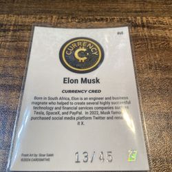Currency Trading Card #68 Elon Musk Opal 13/45 Series 4