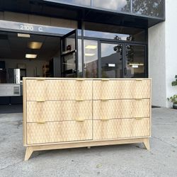 New 54” Wooden 6 Drawers Dresser Wardrobe Closet (Assmembly Require) 