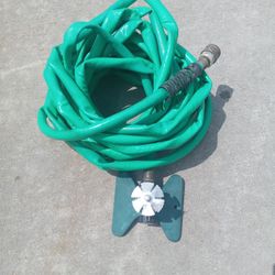 50 Ft Water Hose And Yard 360 Sprinkler