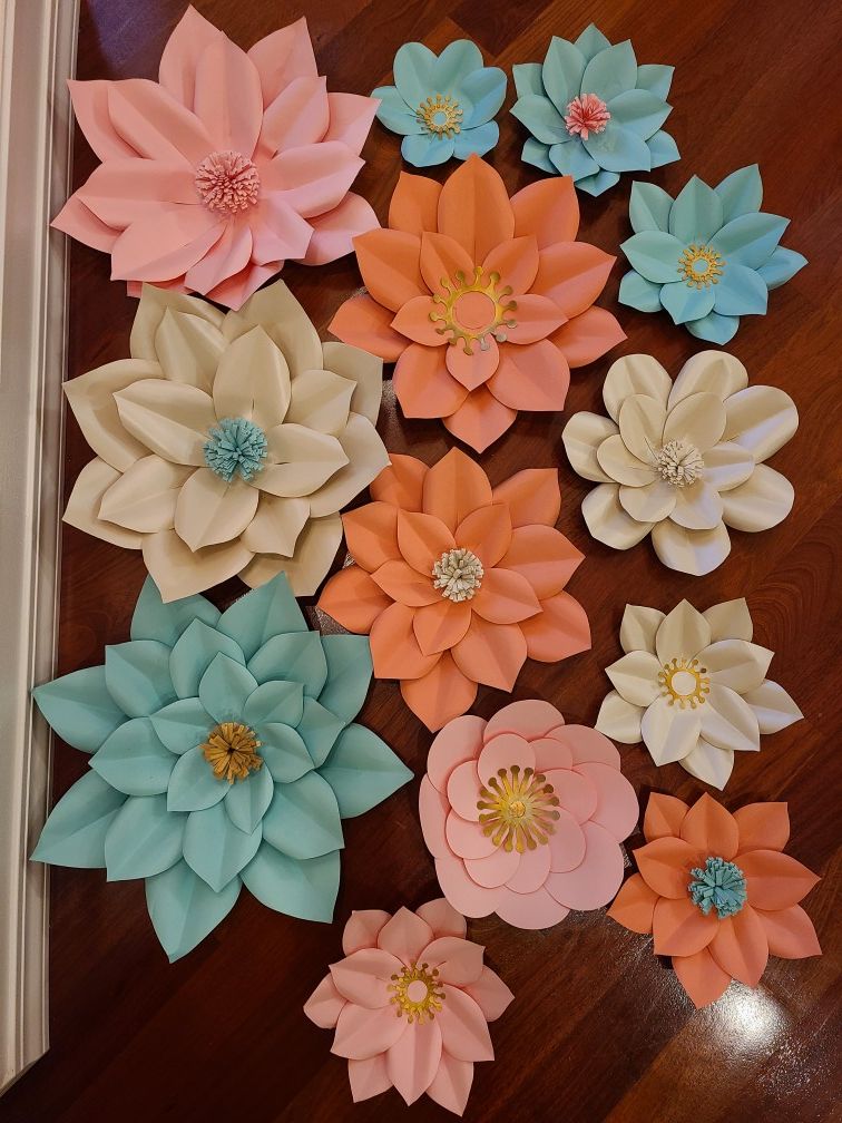 Paper flowers for parties backdrops kids room feature wall home decor