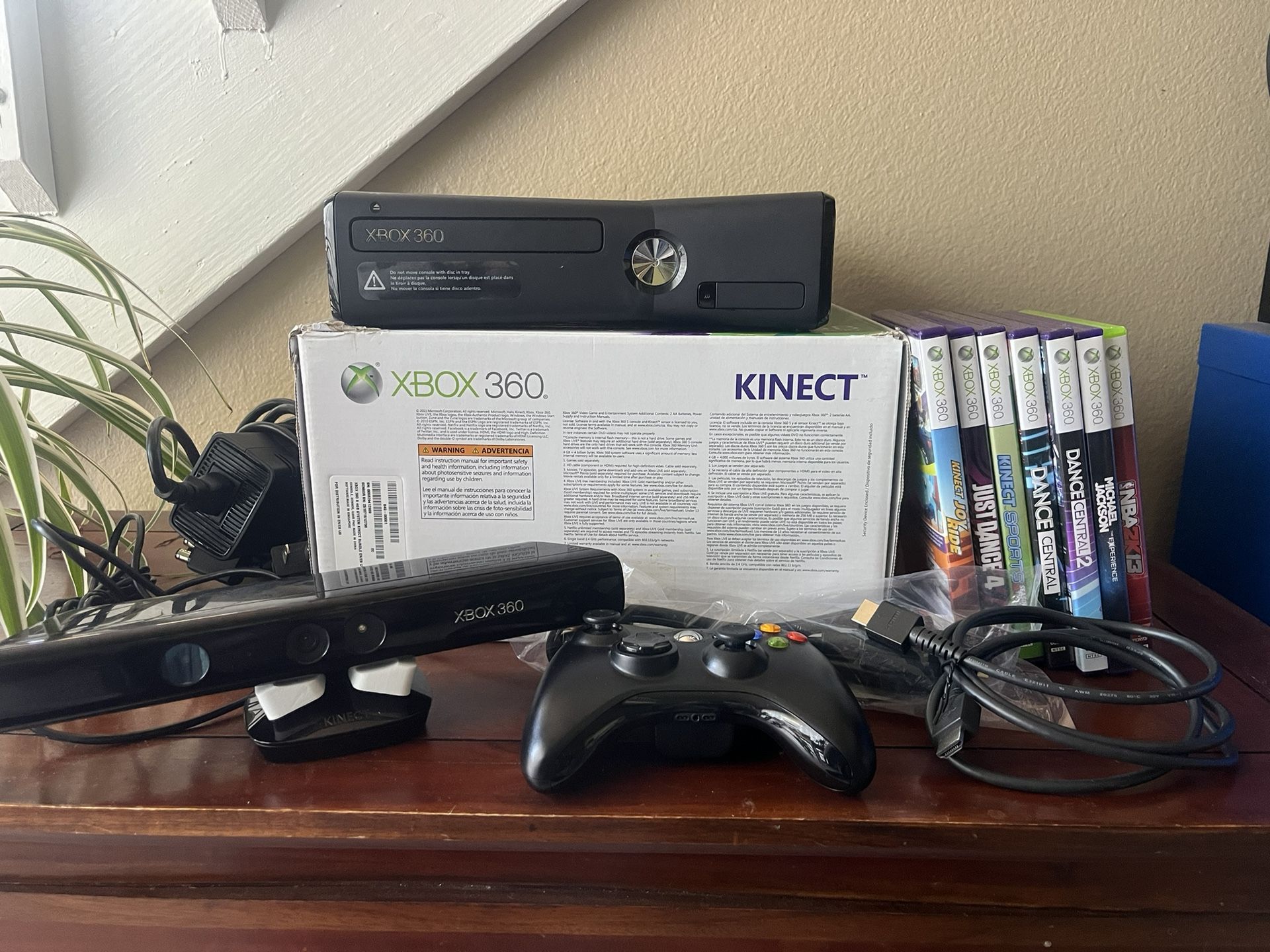 Xbox 360 w/ Kinect & Games