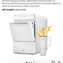 Nugget Ice Maker, 38lbs/24H Countertop Pellet Ice Machine with Self-Cleaning, Energy-Efficient, Chewable Pebble Ice Maker for Home Kitchen, Office