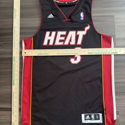 Adidas Dwayne Wade Miami Heat Black Jersey Men’s Medium Length +2